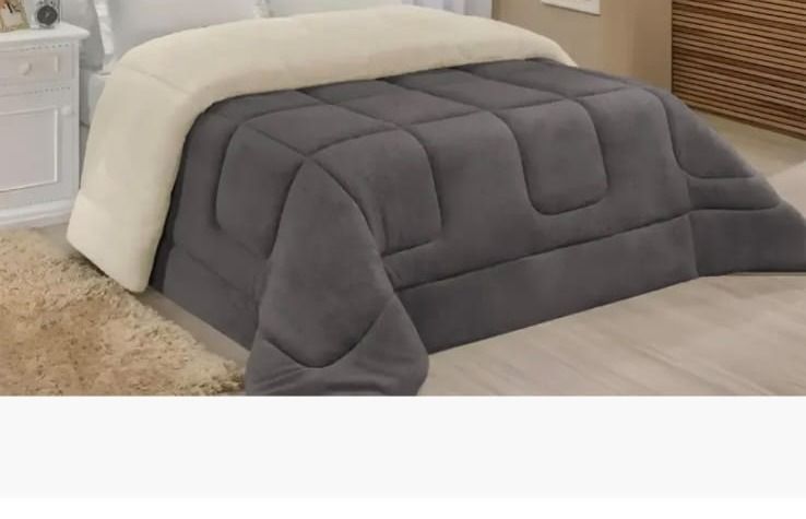 Cobertor Sherpa Cinza